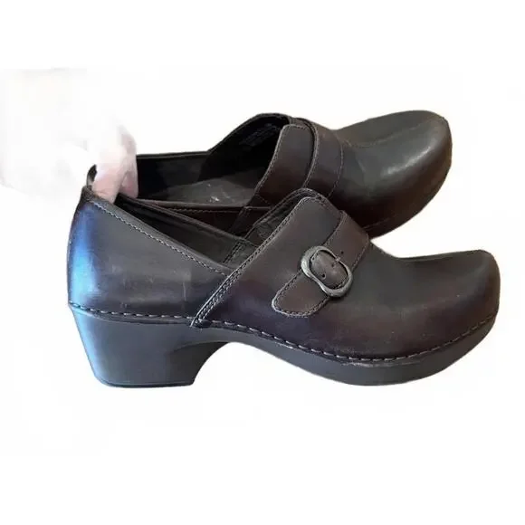 Dansko Tamara Women's Brown Leather Clogs Size 39 - Picture 5 of 8